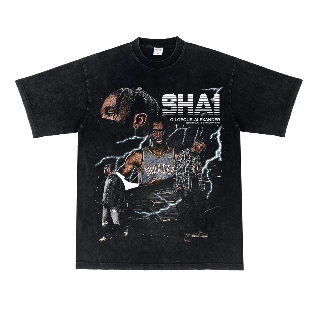 OKC Thunder NO.2 SGA Alexander Print Cotton T-shirt -
