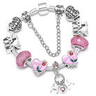 Pink Heart To Heart Beads Charm Bracelets -