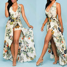 Women's V-neck Waist-fitted Dress -