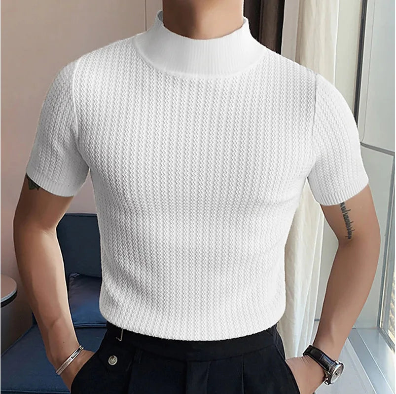 casual simple knitted base T-shirt -