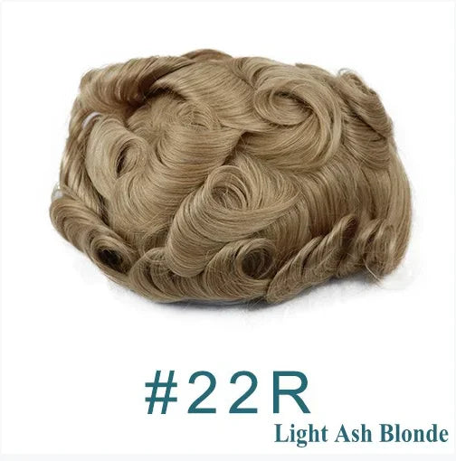 Achieve a seamless look with this natural hairline lace front male wig—ash blonde to brown shades, breathable 100% human hair, featuring lace & PU cap for a comfortable, realistic fit! -