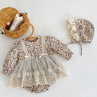 Keep your little girl cozy and cute with this adorable romper and matching hat set—perfect for toddlers! -