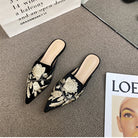Women Luxury Fashion Elegant Pointed Toe Slides -