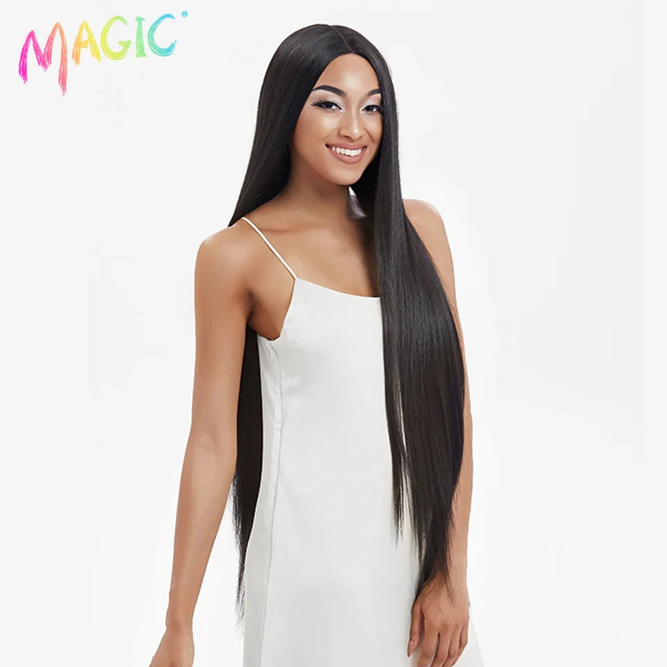 Achieve a magical transformation with this 38-inch ombre blonde lace front wig. Ideal for cosplay, events, or everyday wear, this wig offers a cute and stylish look that is sure to turn heads. -