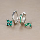 3PCS Trendy Stainless Steel Flower Drop Earring Set -
