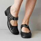 Women Shoes Low Heels Single Shoes Retro New Soft Sole Women Casual Shoes Thick Heels Work Mother Shoe Buckle Shallow High Heels -