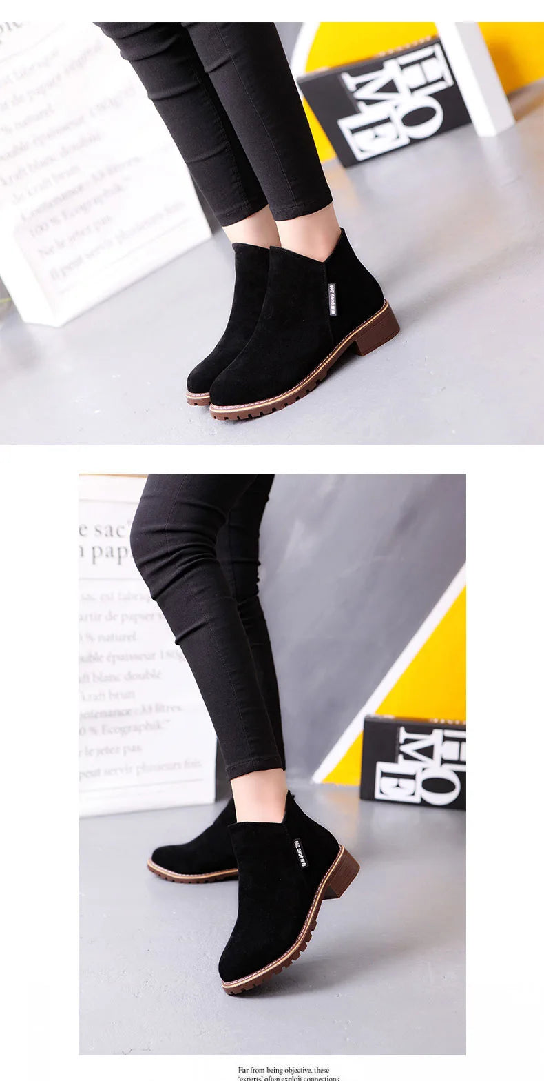 Stay stylish and cozy with these fashionable thick sole ankle boots. -