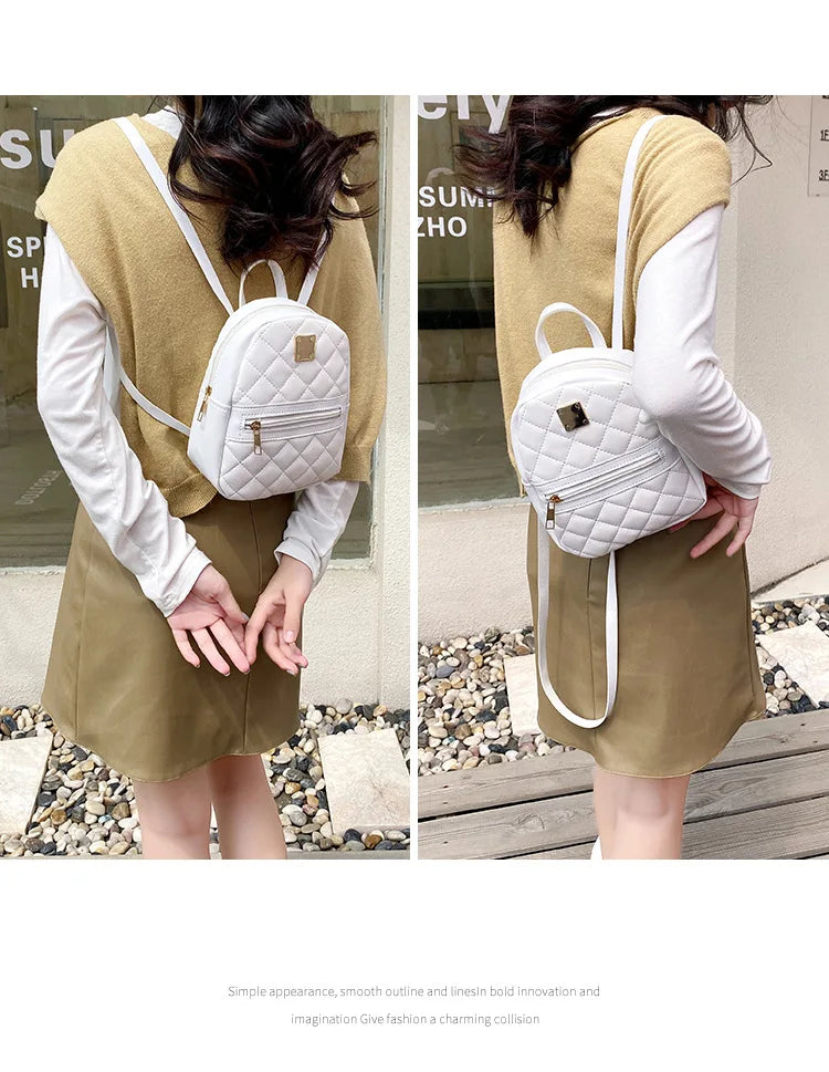 Carry your essentials in style with this fashionable women's bag. Featuring double pockets and embroidered details, this small book bag is perfect for adding a trendy touch to your outfit. -