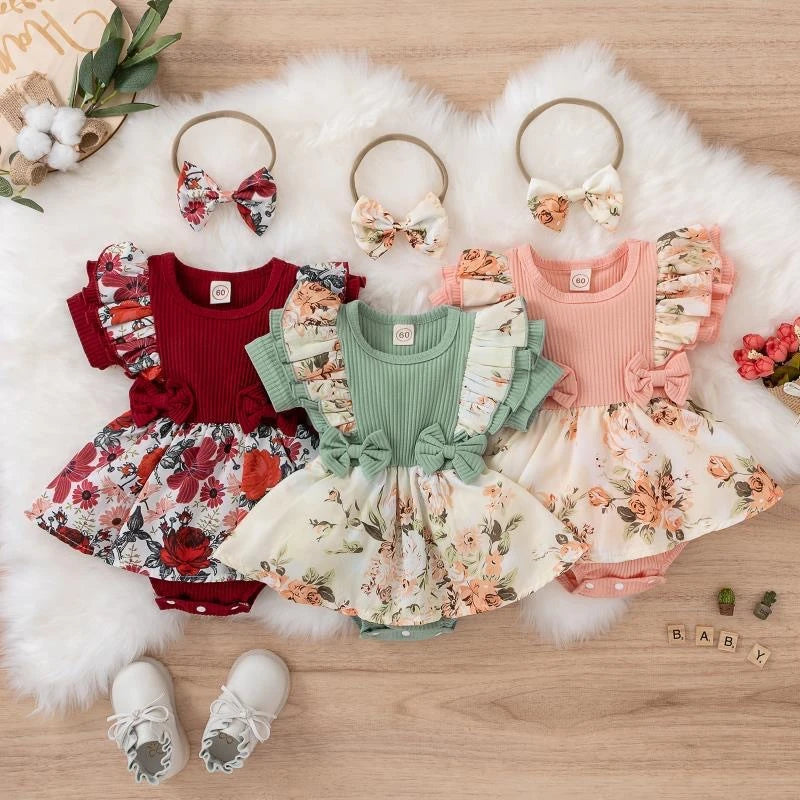 Dress your baby girl in adorable comfort with this striped cotton jumpsuit featuring a sweet bowknot—perfect for newborns! -