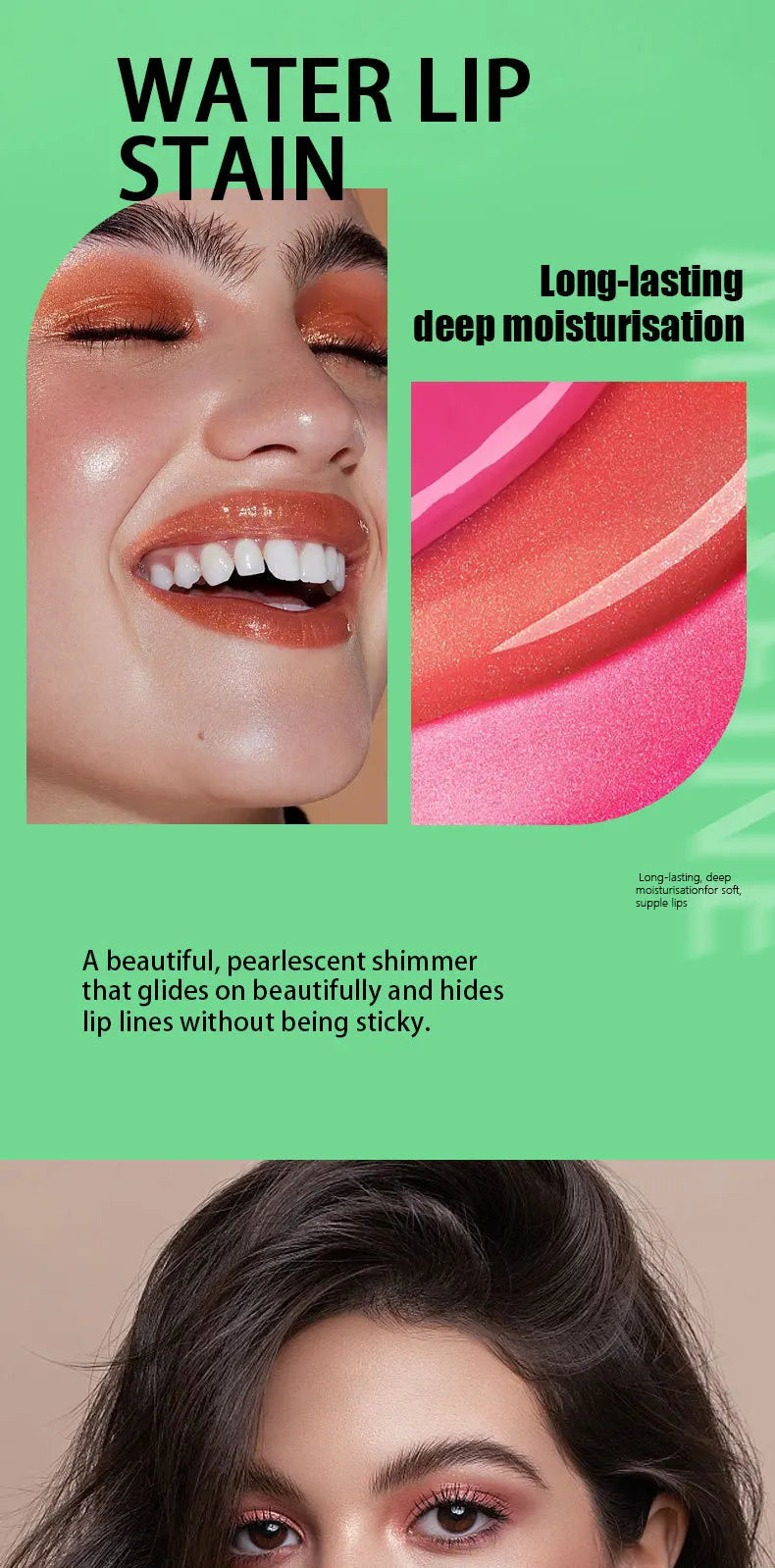 Lip Gloss Waterproof Long-term Moisturizing Non-stick Cup Non-fading Liquid Green Packaging Lip Gloss Cosmetics -