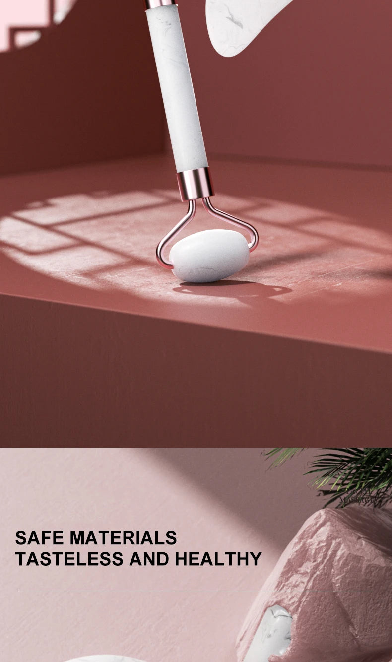 Enhance your skincare routine with this facial roller for the face, neck, and eyes. This resin massage tool can help improve circulation, reduce puffiness, and promote relaxation for a revitalized complexion. -