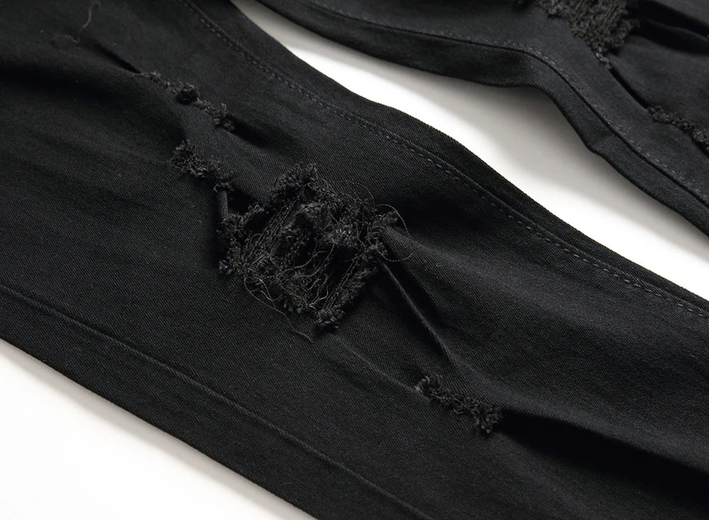 Jeans For Men Ripped Biker Skinny -