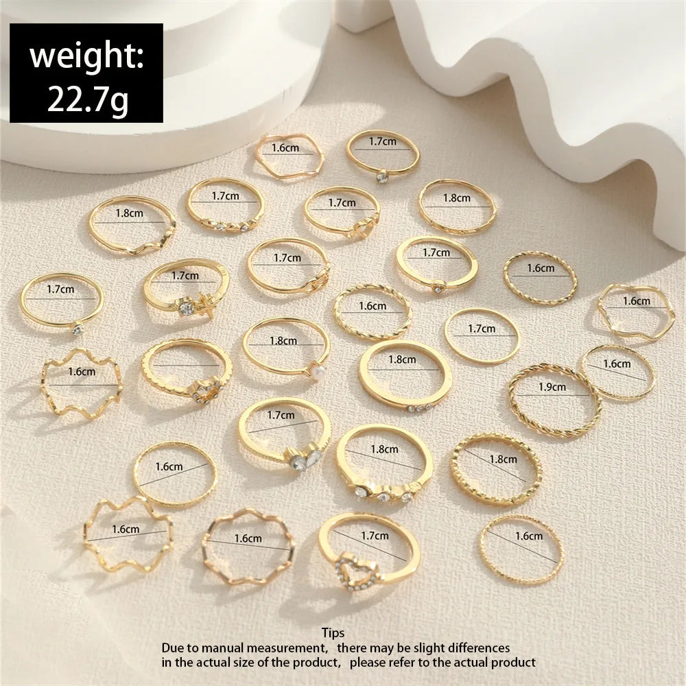 Wave Joint Rings Set (Women) -
