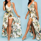 Women's V-neck Waist-fitted Dress -