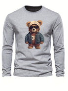 Men's 100% pure cotton long sleeved T-shirt top -