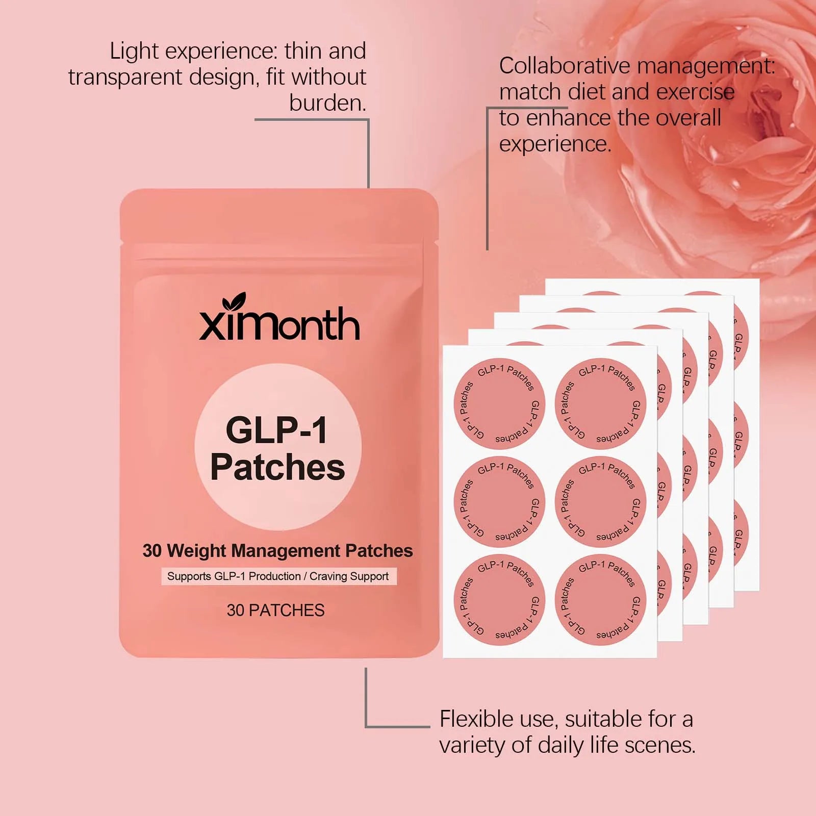 GLP-1 Patches For Body Shaping Fat Burning Anti Cellulite Improve Stomach Control Appetite Increase Metabolism Weight Loss Patch -