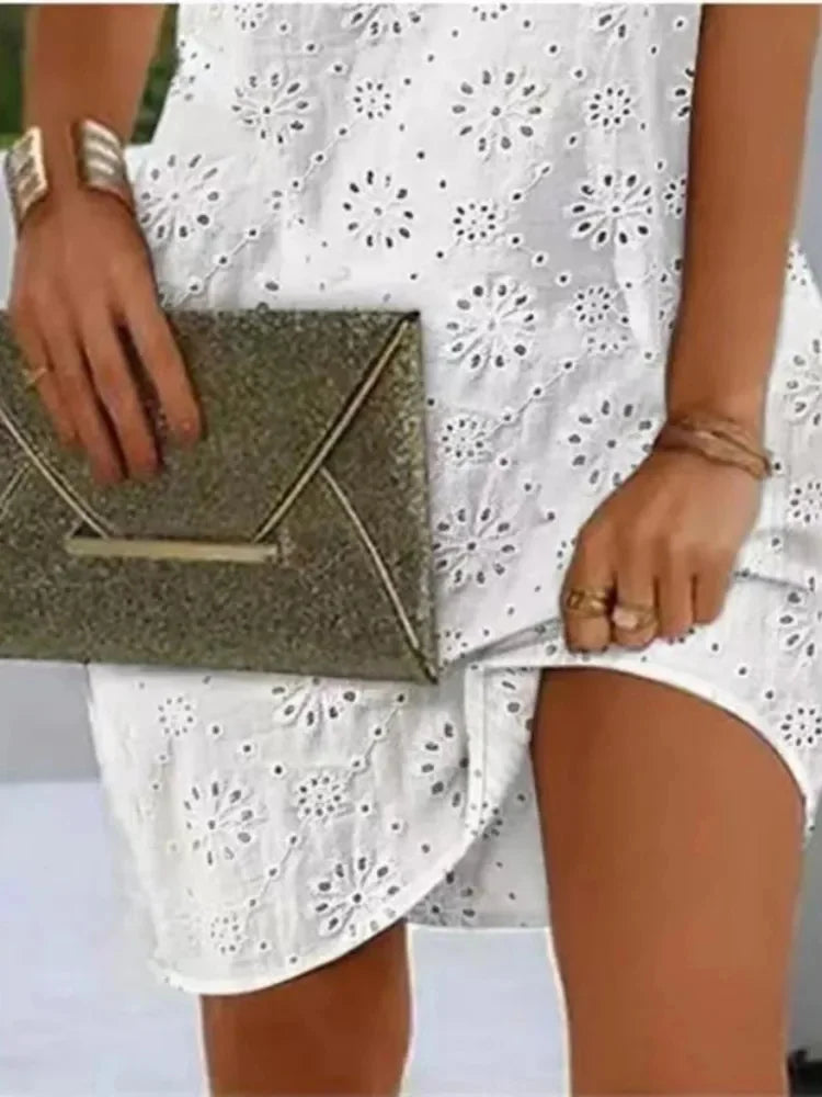 Elegant V-Neck Sleeveless Mini Dress -