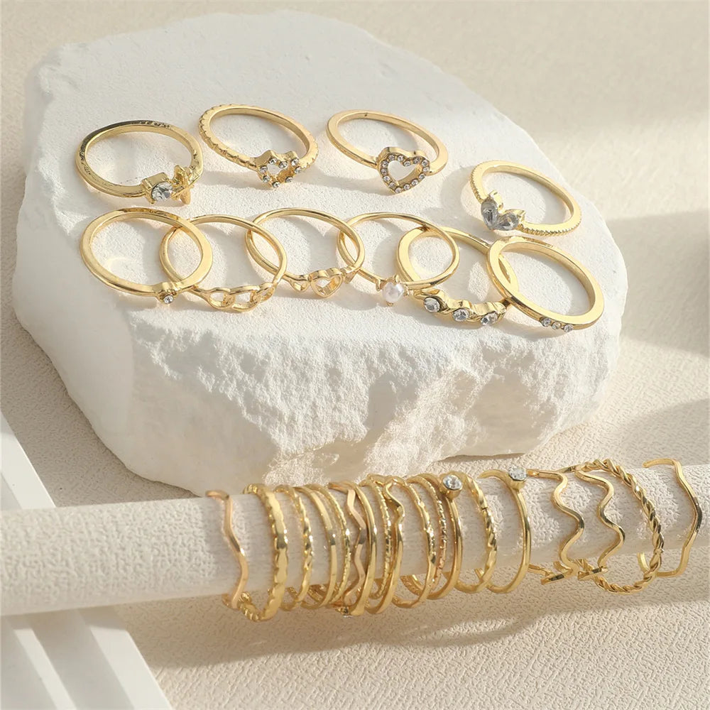 Wave Joint Rings Set (Women) -