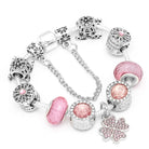 Pink Heart To Heart Beads Charm Bracelets -