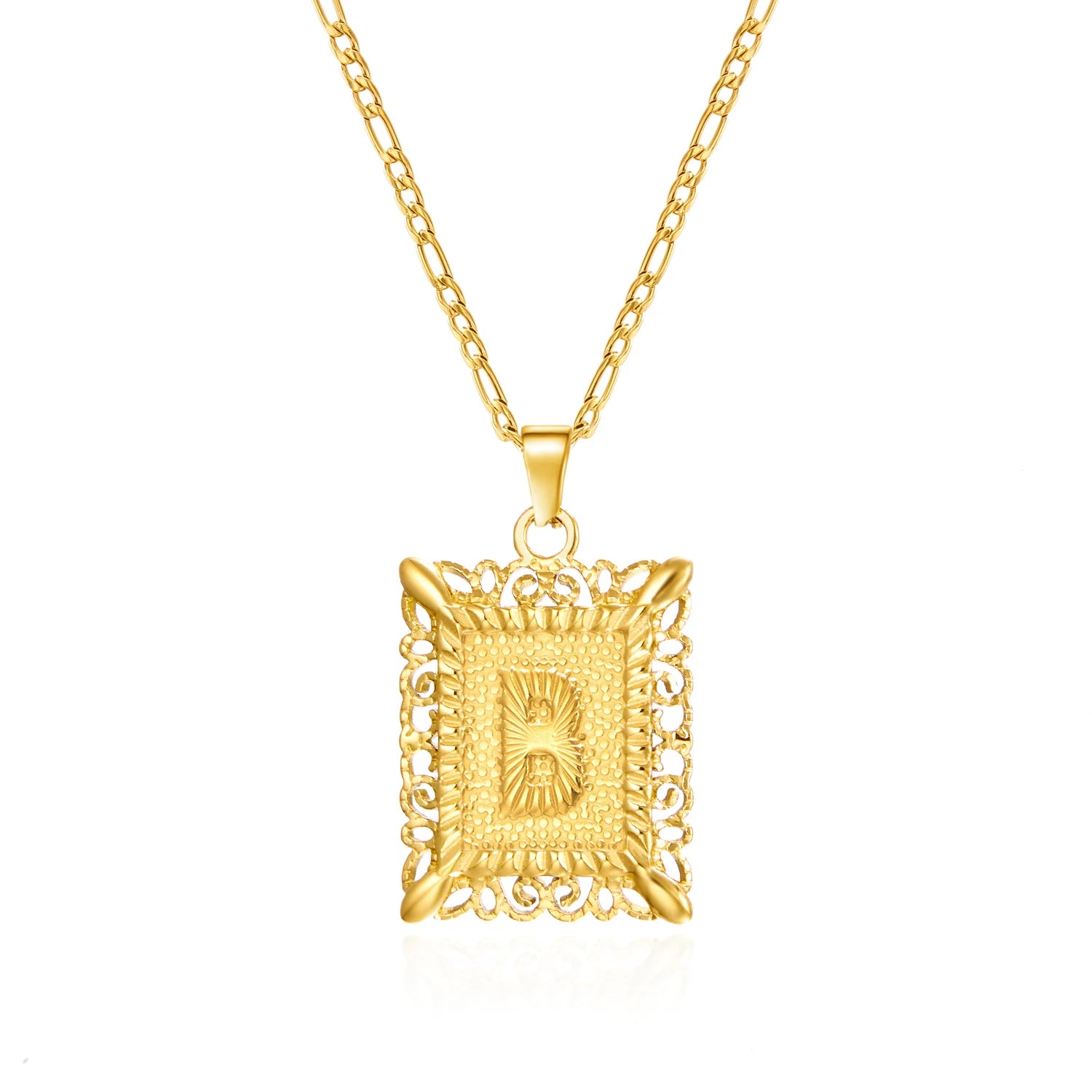 Stainless Steel Initial Letter Necklace For Women & Men -