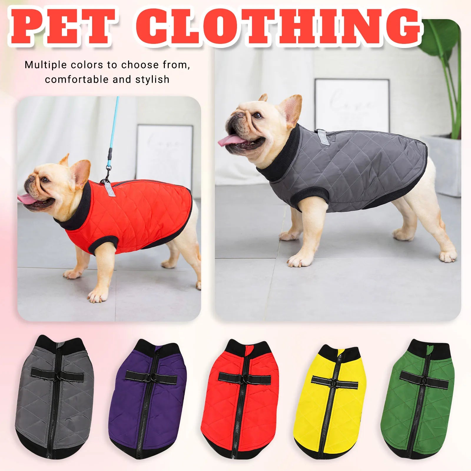 Pet Dog Clothes Winter Warm Padded Dog Clothes Waterproof Pet Coats Vest Jacket For Small Medium dogs Puppy Costumes -