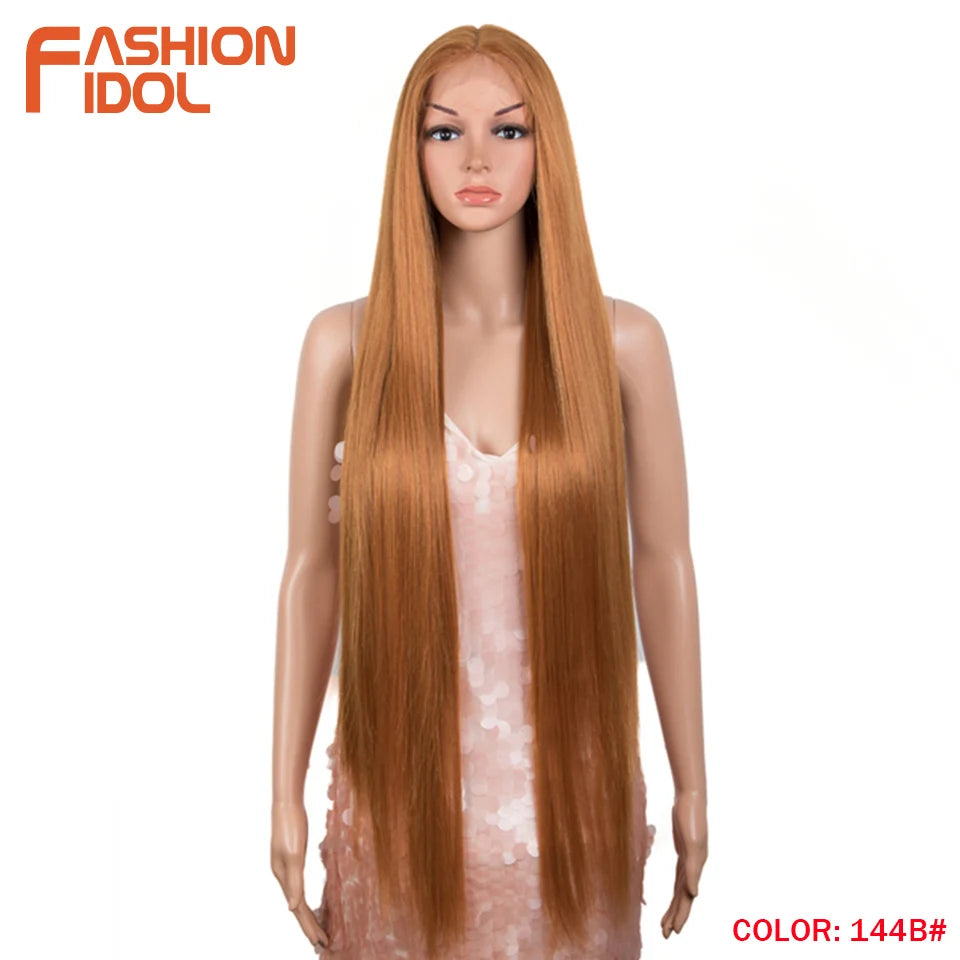 Make a bold statement with this super long 38 straight lace front wig—featuring a stunning Lolita pink and blonde blend, perfect for cosplay and standout style! -