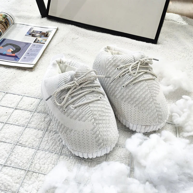 Unisex Winter Warm Home Slippers Women/Men One Size Sneakers Lady Indoor Cotton Shoes Woman House Floor Sliders Ladies Slippers -