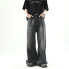 Men Denim Pants Blue Washed Male Jeans -