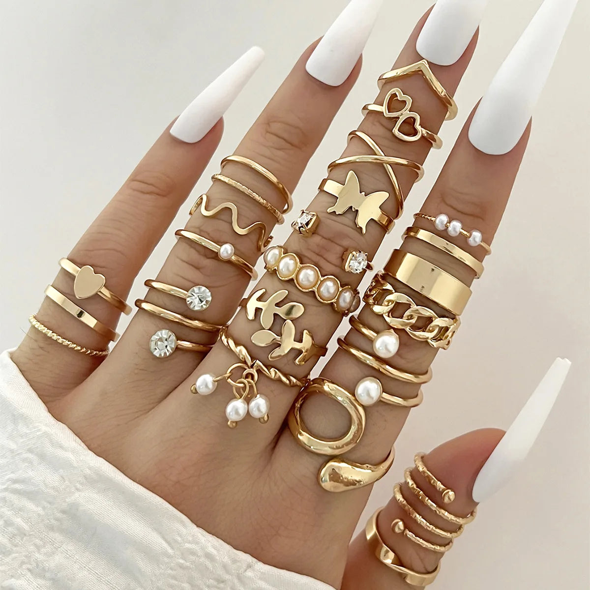 Wave Joint Rings Set (Women) -