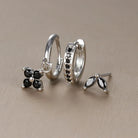 3PCS Trendy Stainless Steel Flower Drop Earring Set -