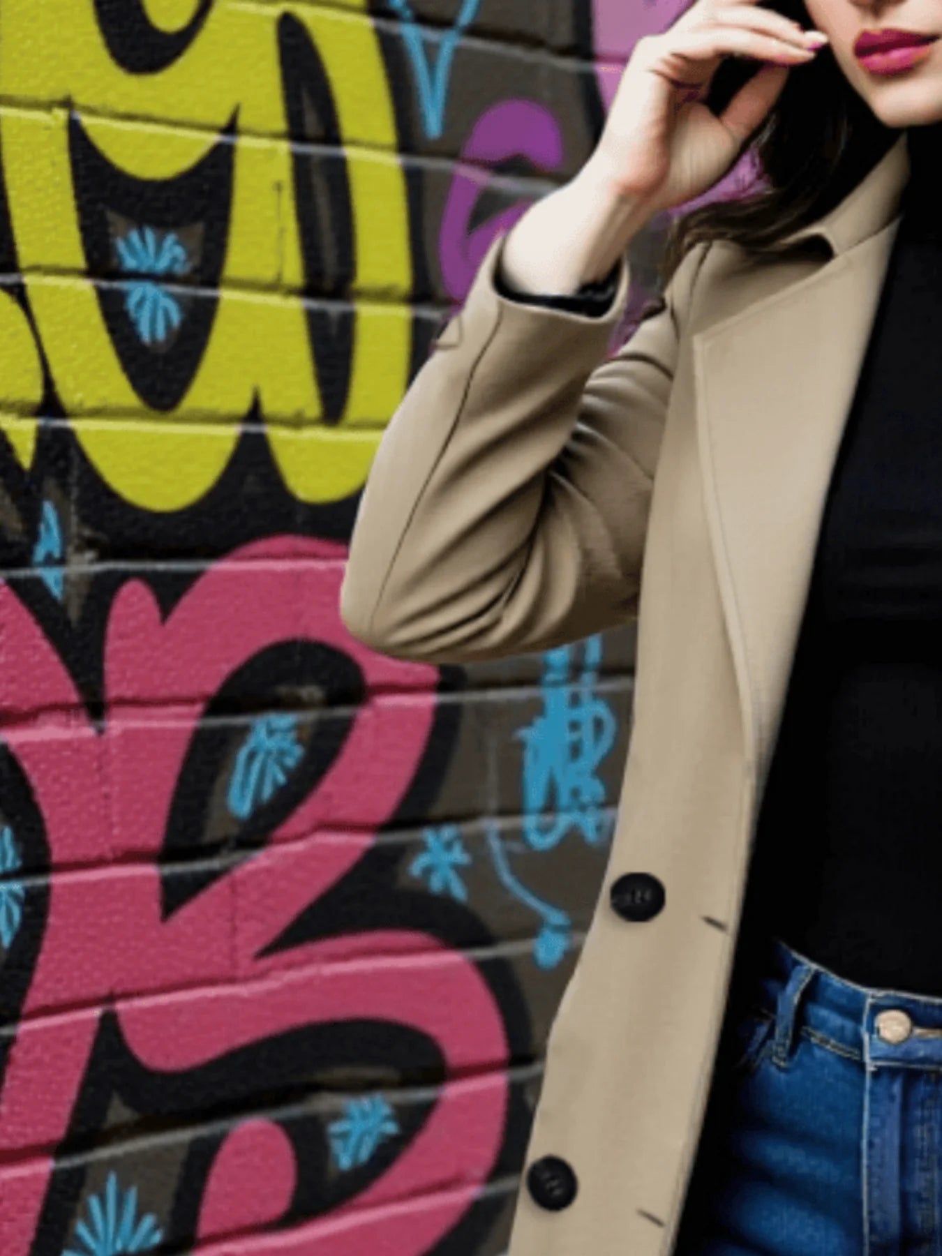 Women's Trench Coat Double-Breasted Wool -