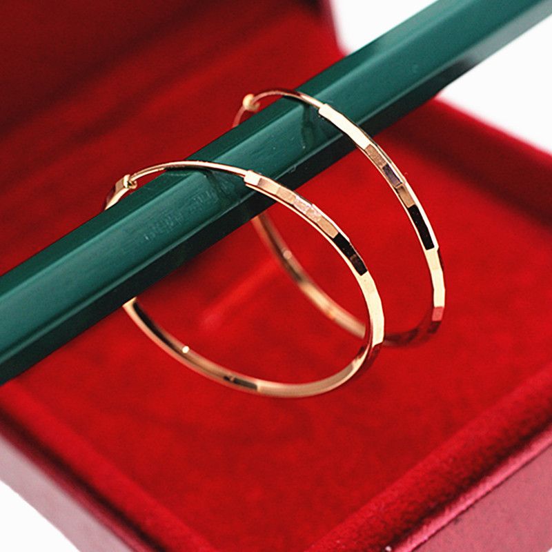 Gold Faceted Shiny Ear Rings for Women -