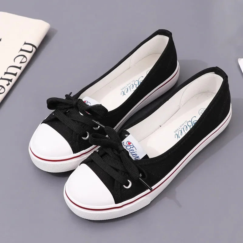 2023Sneakers Shoes for Women Zapatillas Mujer Solid Sapatilha Feminina Zapatilla Tenis Feminino Lace-up White Chaussures Plates -