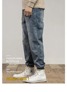Classic Washed Blue Denim Jeans for Men -
