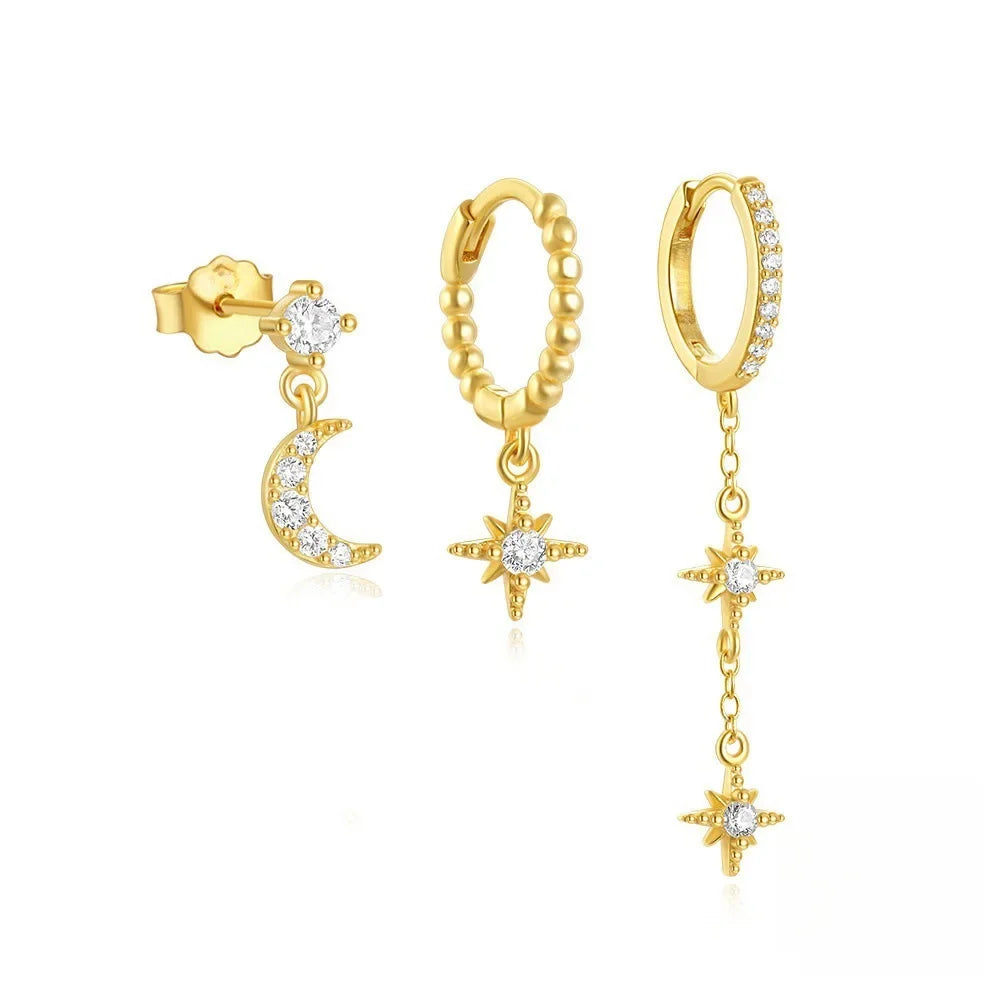 3PCS Leaf Tragus Huggie Earring -