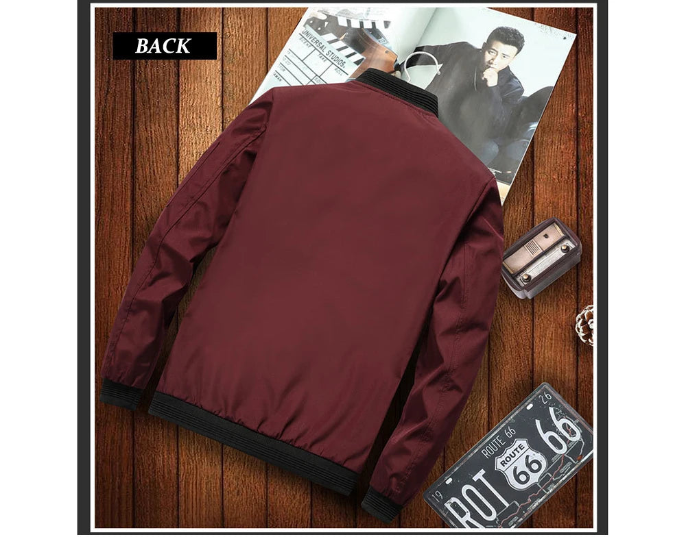 Stay stylish and comfortable with this men's casual lightweight bomber jacket. -