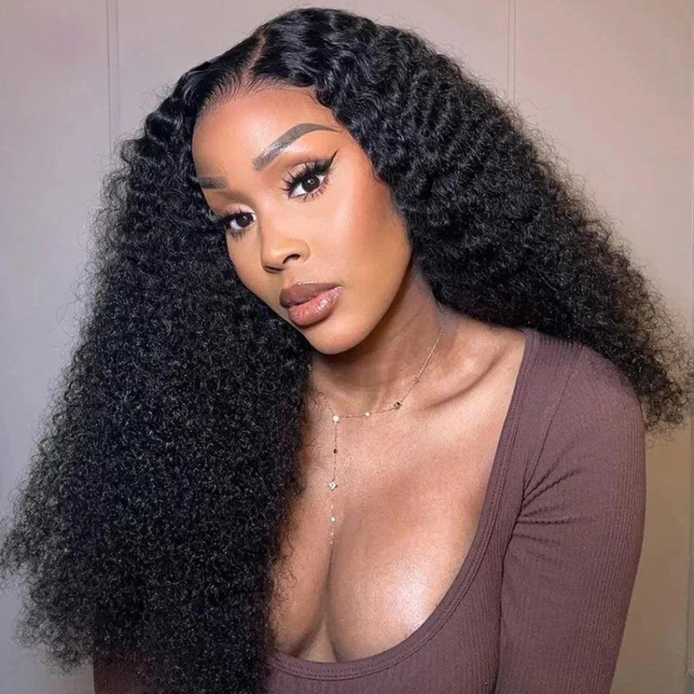 Afro Kinky Curly Blonde Highlight Human Hair 13x4 Lace Frontal Pre Plucked -