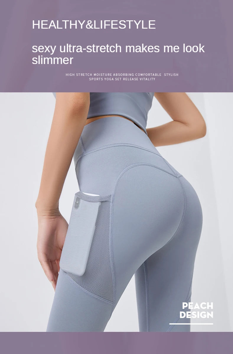 2024 Yoga Pants With Pocket Women Leggings For Fitness Nylon High Waist Long Pants Women Hip Push UP Tights Women Gym Clothing -
