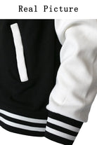 Make a statement with this preppy-style baseball jacket featuring a Jesus Saved My Life letter graphic. This unique design adds a touch of faith-inspired fashion to your look. -