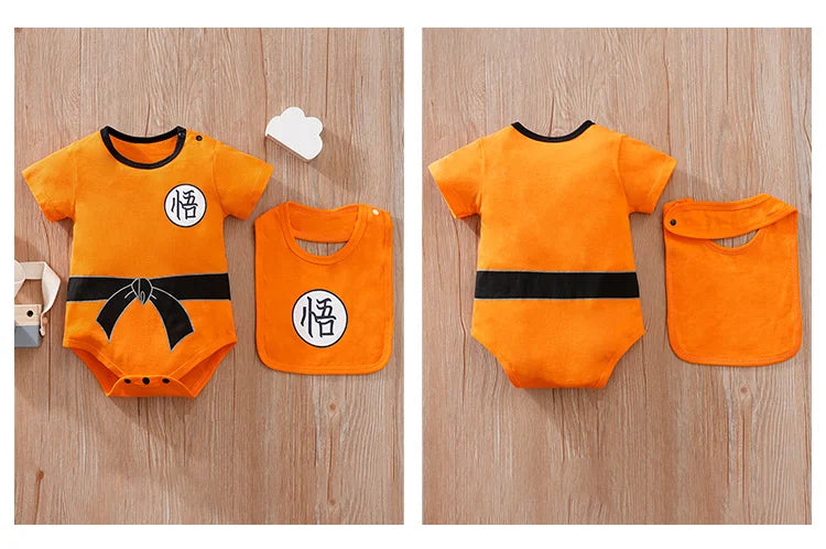 Dress your little one in style with this handsome newborn cotton outfit featuring anime role play designs—comfortable and perfect for playful moments! -