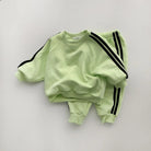 Keep your little one stylish and comfy with this cool two-piece baby suit—featuring a letter-printed zip-up top and matching leisure sports pants! -
