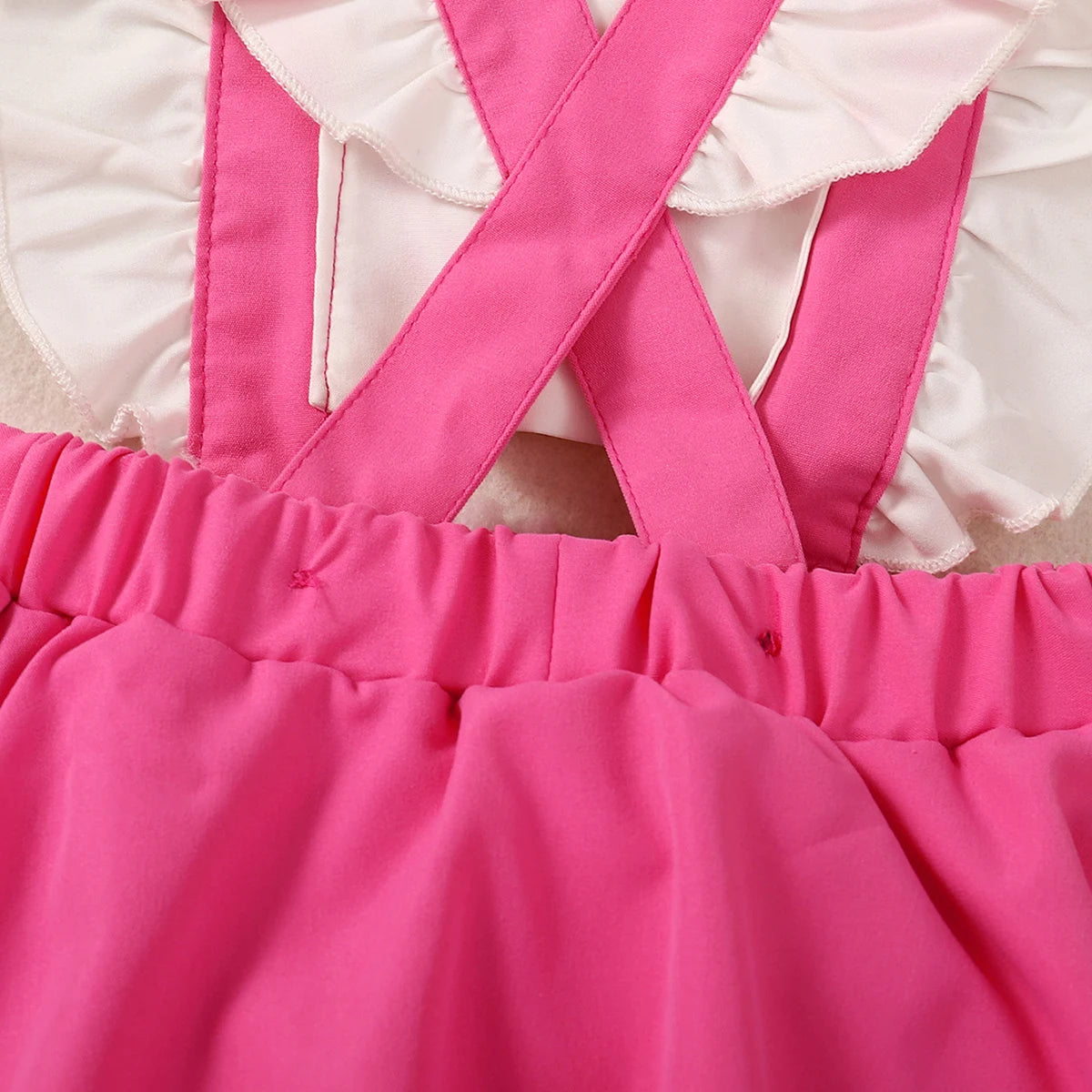 Infant/Toddler Summer Fashion Pink Creeper Dress Including Hair Accessories -