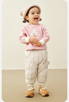 Keep your kids cozy and protected with these new style three-proof high-waisted warm down trousers—perfect for boys and girls on chilly days! -