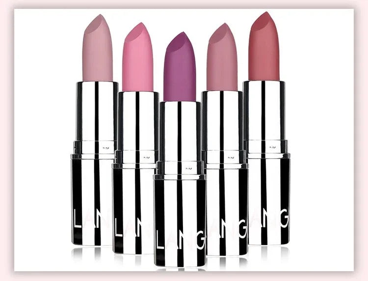 1PC Waterproof Nude Pink Lipstick Matte Lips Stick Long Lasting Non-stick Cup Lip Gloss Moisturizing Lipsticks Make-up Cosmetic -
