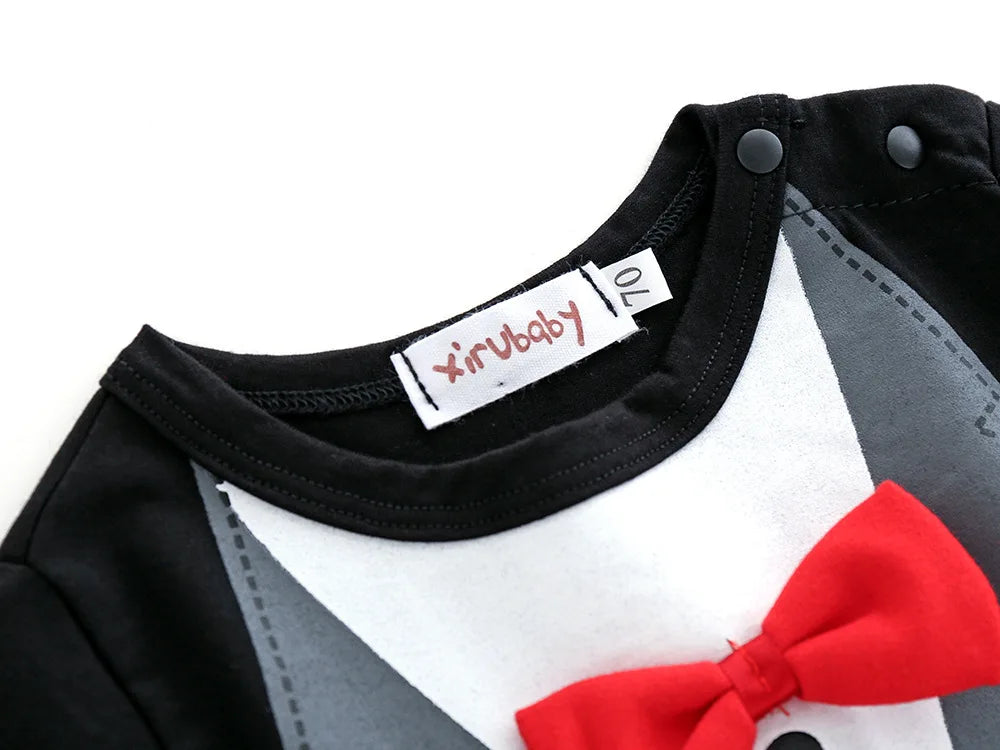 Dress your little gentleman in style with this cotton formal romper—perfect for baby boys who love to look sharp and charming! -