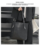 Soft Leather Tote Bag for Men Japanese Korea Style Business Casual Street Handbag Male Large Capacity Zipper Laptop Underam Bags -