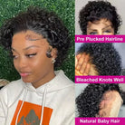 Achieve a natural look with this lace frontal short kinky curly bob wig. Made from Brazilian water wave hair, this trendy hairstyle is perfect for a stylish and fashionable appearance. -