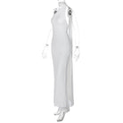 One Shoulder Sleeveless Backless Maxi Dress -