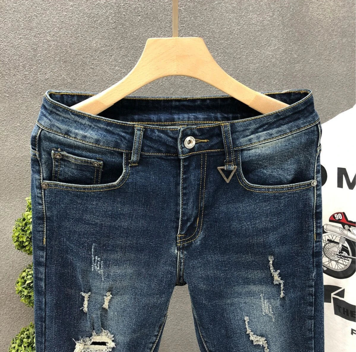Cropped Jeans for Men Ripped -