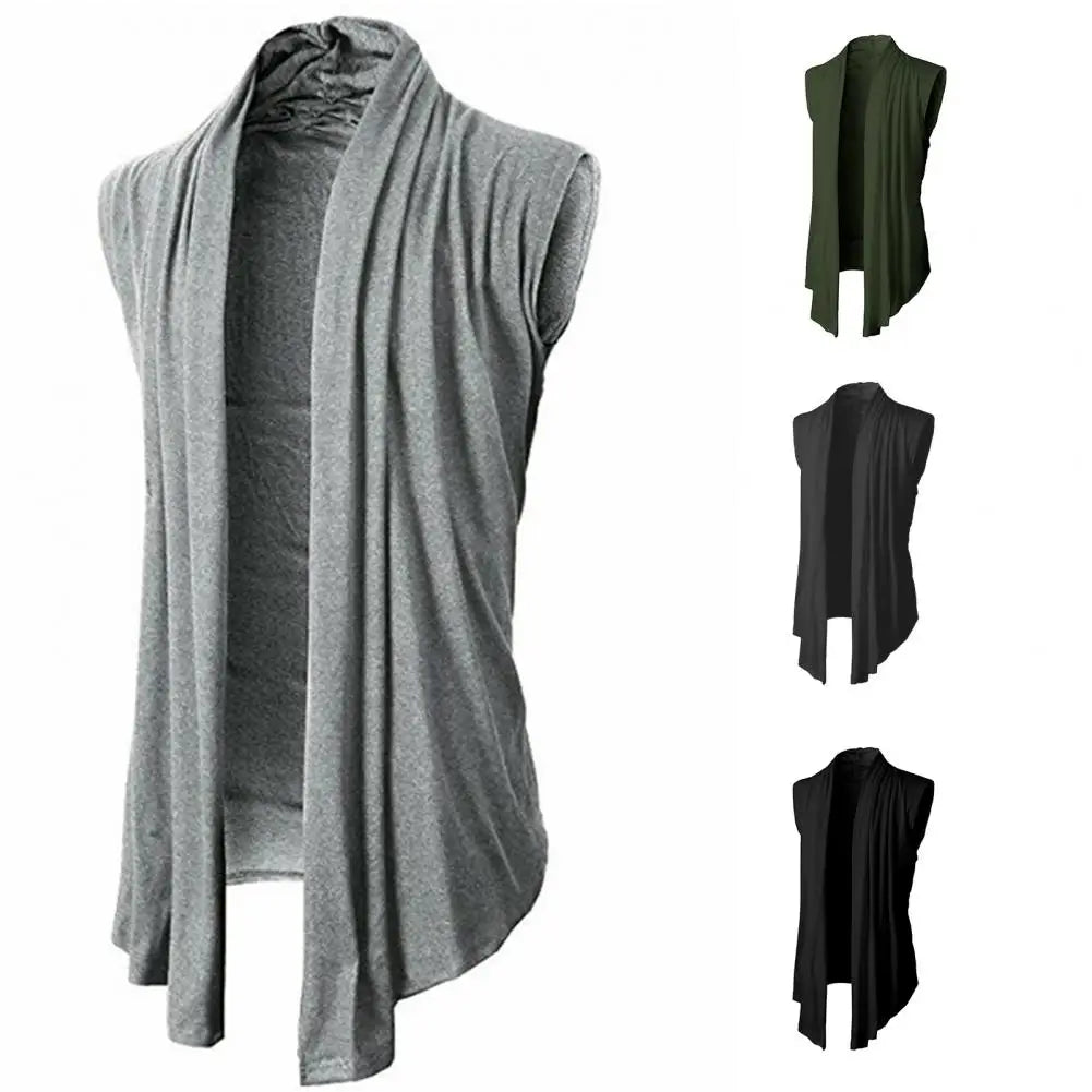 Popular Men Coat Male Men Jacket Solid Color Pure Color Pleated Coat All Match -